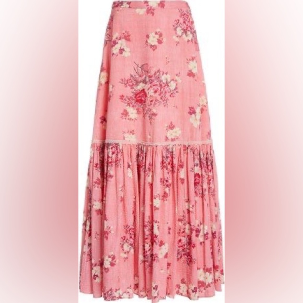 LOVESHACKFANCY  Lockwood Skirt in pink size 00 - Picture 4 of 9